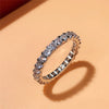 Slim Brass Band Ring with Cubic Zirconia Accents in Gold-Tone or Silver-Tone - Image 5