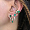 tear drop cz tassel chain earring colorful birthstone cubic zirconia Gold color multi color stone jewelry - Image 1
