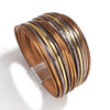 Bohemian Contrast Color Splice Slim Stripe Leather Bracelet for Women Multilayer Wide Wrap Bracelet Couple Jewelry Gift - Image 14