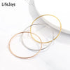 2mm Stainless Steel Single Thin Wire Circle Round Bangle Bracelet Women Simple Classic Jewelry Gold Silver Color 55cm 60cm 65cm - Image 1