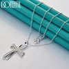 Silver 16-30 Inch Chain Cross Zircon Pendant Necklace For Woman Wedding Party Charm Jewelry - Image 3