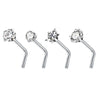 Surgical Steel Nose Stud Set 4 Pieces 20G in L Shape Screw and Bone - Image 16