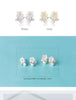 Modian 925 Sterling Silver Blooming White Frangipani Flower Pearl Stud Earring for Women Ear Pin Fine Jewelry