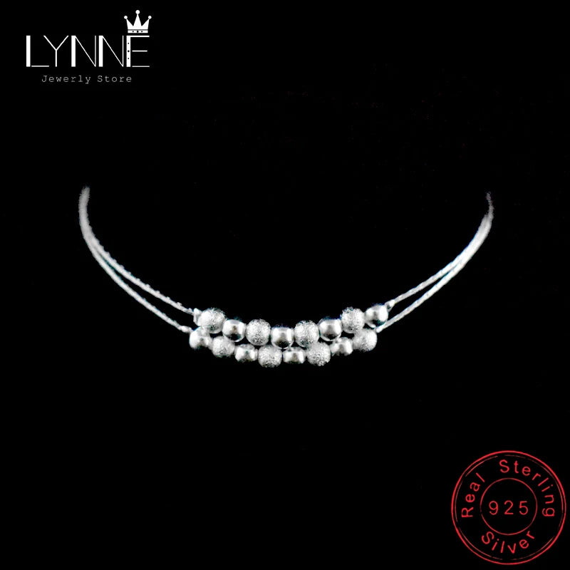 Double Layer Ball Bead Women Anklet Silver Frosted Beads Pendant Foot Chain Beach Anklets Bracelet Jewelry - Image 1