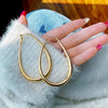 Hollow Waterdrop Shape Big Hoop Earrings For Women Basketball Statement Earrings Hoops Punk Jewelry Gift - Image 10