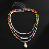 Boho Asymmetry Colorful Beads With White Imitation Pearl Choker Necklaces for Men Summer Rainbow Letter Necklace Jewelry - Image 3
