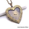 Heart Carved Flower Stripe Locket Pendant Necklace Women Vintage Ancient Brass Opening Photo Box Jewelry Romantic Gift - Image 14