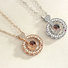 Romantic Love Memory Wedding Rose Gold&Silver Color 100 Languages I You Projection Pendant Necklace Gifts - Image 3
