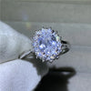 Fahion Princess Diana ring silver Oval cz Birthstone Engagement Wedding Band Rings For Women Jewelry - Image 6