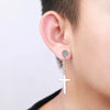 1 Pair Stainless Steel Stud Earrings for Men/Women Cross Pendant Long Tassel Unisex Hoop Earrings Punk Gothic Metal Jewelry - Image 4