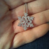 Fancy Snowflake-shaped Pendant Necklace Women Shiny CZ Romantic Sweater Chain Silver Color Wedding Jewelry - Image 1