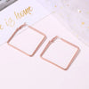 Hollow Big Square Hoop Earrings for Women Jewelry Minimalist Creative OL Statement Geometric Metal Rhombus Gift、 - Image 4