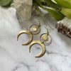 Celestial Sun And Moon Earrings Crescent Phase Boho Witchy Brass Or Antique Silver Color Jewelry Women Gift Girlfriend - Image 4