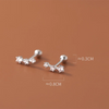 Silver Minimalism Charm Zircon Geometric Bead Stud Earrings for Women Korean Teen Party Jewelry Gift - Image 2