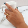 Stainless Steel Oval Face Zircon Paved Star Ring Gold Plated Rings For Lady - Image 5