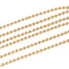 2M Stainless Steel 1.6MM/2.0MM/2.4MM Gold Beads Ball Chains for Men Women Necklace Making with 10pcs Matching Connectors - Image 2