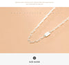 MODIAN Minimalist Oval Pendant Necklace for Women 925 Sterling Silver Geometric Link Chain Necklace Fine Jewelry Accessories