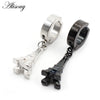 2pc Punk Stainless Steel Heart Star Cross Dangle Ear Clip Cuff Circle Earrings For Men Women No Pierced Fake Ear Jewelry - Image 5