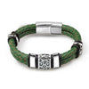 Brown 316L Stainless Steel Irregularly Cracked Man Bracelet Braided Leather Men's Jewelry Items - Image 10