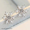Buyee Silver Sweet Stud Earring Snowflake White Zircon Earring for Women Girl Party Jewelry Earring - Image 1