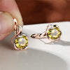 Mystic Rainbow Zircon Flower Earrings Multicolor Crystal Round Stone Hoop Earrings Rose Gold Color Engagement Earrings For Women - Image 7