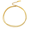 Jewelry Stainless Steel Women's Anklet Women's Jewelry Multilayer Gold colour Anklet - Image 5