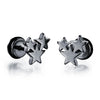 Small Black Punk Stud Earrings For Women Men Boy Zircon Geometry Stainless Steel Jewelry Accessories Earrings - Image 16