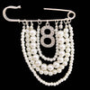 Handmade Metal Pearl Chain Greek Sorority Rhinestone Initial Number1 To Number 31 Brooches Apparel Jewelry - Image 5