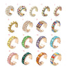Colorful Rhinestone C-Shape Clip Earring without Piercing - Image 5