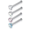 Surgical Steel Nose Stud Set 4 Pieces 20G in L Shape Screw and Bone - Image 24