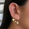 Crmya Gold Silver Filled Heart Hoop Earrings CZ Zircon Long Chain Stud Earings For Women Girls Jewelry - Image 5