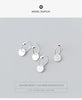Modian New Design 100% 925 Sterling Silver Round Scrub Swing Charm Minimalist  Hoop Earrings For Women S925 Silver Jewelry