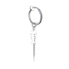 Unisex Titanium Stainless Steel Fish Bone Hoop Earrings Black Color HipHop Punk Chic Tassel Chain Man Party - Image 5