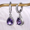 Female Earrings Silver Needle Purple Gem Earrings For Women Wedding Jewelry Girlfriend Gift - Image 1
