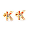 Stainless Steel Initials Letters A-Z Stud Earrings For Women Girls Gold Color Cubic Zirconia Small Mini Earrings Gifts - Image 27