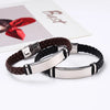 Bracelet Black Leather Bracelets Bangles Stainless Steel Bracelets For Women Men Jewelry - Image 3
