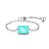 Silver 5 Style Emerald Cut Geometric Tourmaline Adjustable Finger Rings For Women Party Jewelry - Image 8