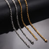 1 Piece Width 3mm Stainless Steel Double Cable Square Chain Men Women Necklace Jewelry Length 21-80cm - Image 3