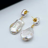 Baroque Women's Earrings Drop Shape White Freshwater Pearl Pendant Handmade Jewelry - Image 4