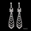 Long Tassel Drop Earrings for Women Silver Color Rhinestone Crystal Hanging Dangle Earring Bridal Wedding Jewelry - Image 34