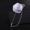 Ribbon Rose Flower Golden Leaf Brooch Pin for Men Women Silk Buttonhole Groomsmen Party Prom Suit Accessories - Image 15