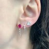 tear drop cz tassel chain earring colorful birthstone cubic zirconia Gold color multi color stone jewelry - Image 3
