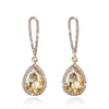 Champagne Crystal Earrings Gold Color Jewelry Female Bricons Wedding Long Big Drop Earrings For Women - Image 31