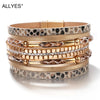 Crystal Snake Skin Leather Bracelets for Women Bohemian Multilayer Charm Bracelet Bangles Female Party Jewelry - Image 1