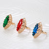 Rose Gold Ethnic Bride Wedding Ring Vintage Jewelry Daily Unique Hollow Green Zircon Women Rings - Image 4
