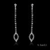 Long Tassel Drop Earrings for Women Silver Color Rhinestone Crystal Hanging Dangle Earring Bridal Wedding Jewelry - Image 49