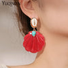 Big Coconut Cute Shell Drop Earrings for Women Korean Acrylic Jewelry Resin Hanging Earing For Girls Party - Image 1