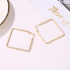 Hollow Big Square Hoop Earrings for Women Jewelry Minimalist Creative OL Statement Geometric Metal Rhombus Gift、 - Image 7