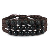 Men Black Bracelet Stone Onyx Lava Beaded Braided Bracelets Bangles Adjustable Rope Chain Handmade Jewelry - Image 4