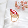 Rose Gold Ethnic Bride Wedding Ring Vintage Jewelry Daily Unique Hollow Green Zircon Women Rings - Image 3